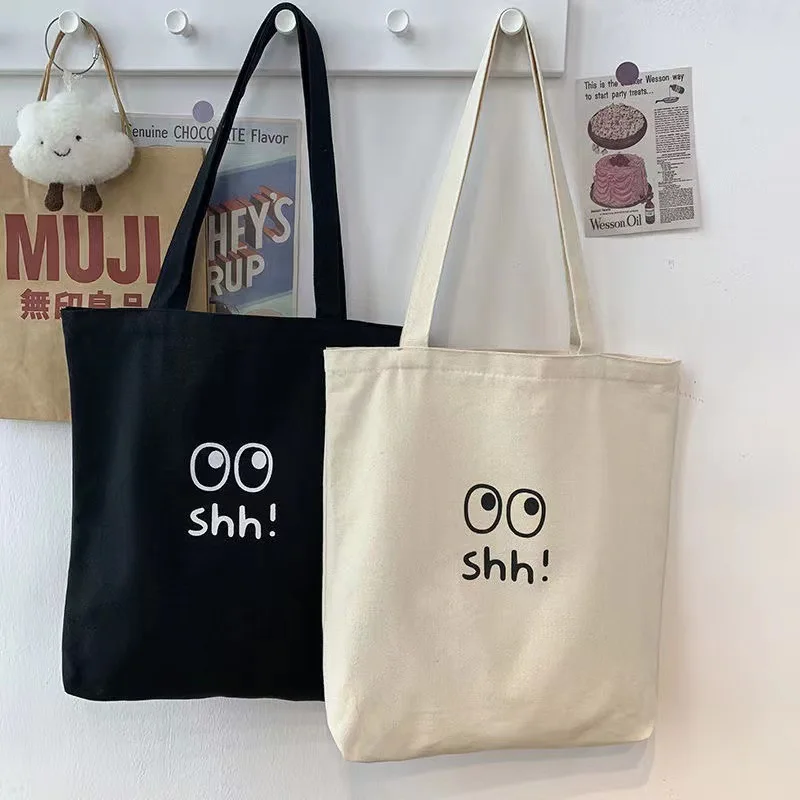 

Simple Painting Large Capacity Canvas Handbag Daily Single Shoulder Bag