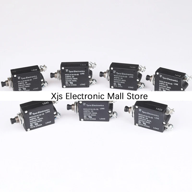 Tyco TE W23-X1A1G Overload protection circuit breaker 1A 2A 3A 5A 7.5A 10A 15A 20A 25A 30A 40A 50A W23-X1A1G-20
