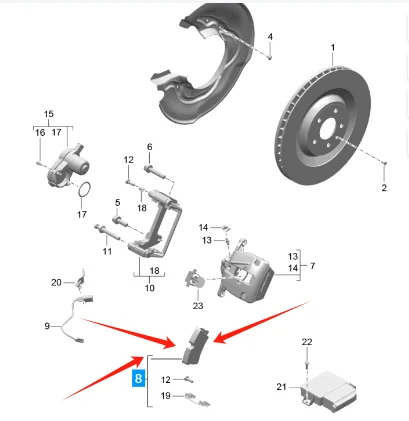 PAB698451 4G0698451J 9A769845100 4G0698451A Brake Pad Set Rear For Porsche Macan 2014-2025 95B 95B-2