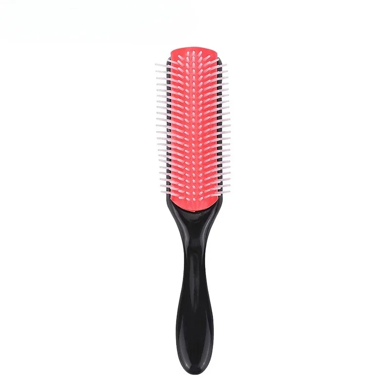 9-Rows Detangling Hair Brush Denman Detangler Hairbrush Scalp Massager Straight Curly Wet Removable DIY Hair Comb Brush