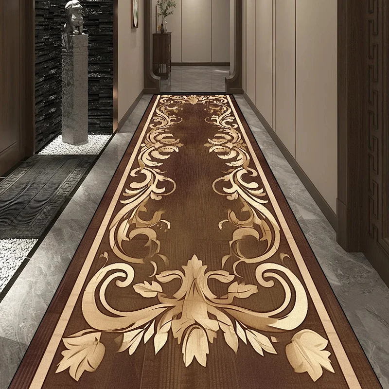 European Luxury Long Corridor Carpet Hotel Lobby Passageway Runner Washable Room Decoration Floor Mats Stairway Hallway Rugs