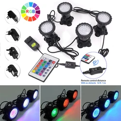 Lámpara subacuática LED RGB impermeable para piscina, fuente de agua para estanque, jardín, acuario, 36LED, UE, EE. UU., AU, Reino Unido