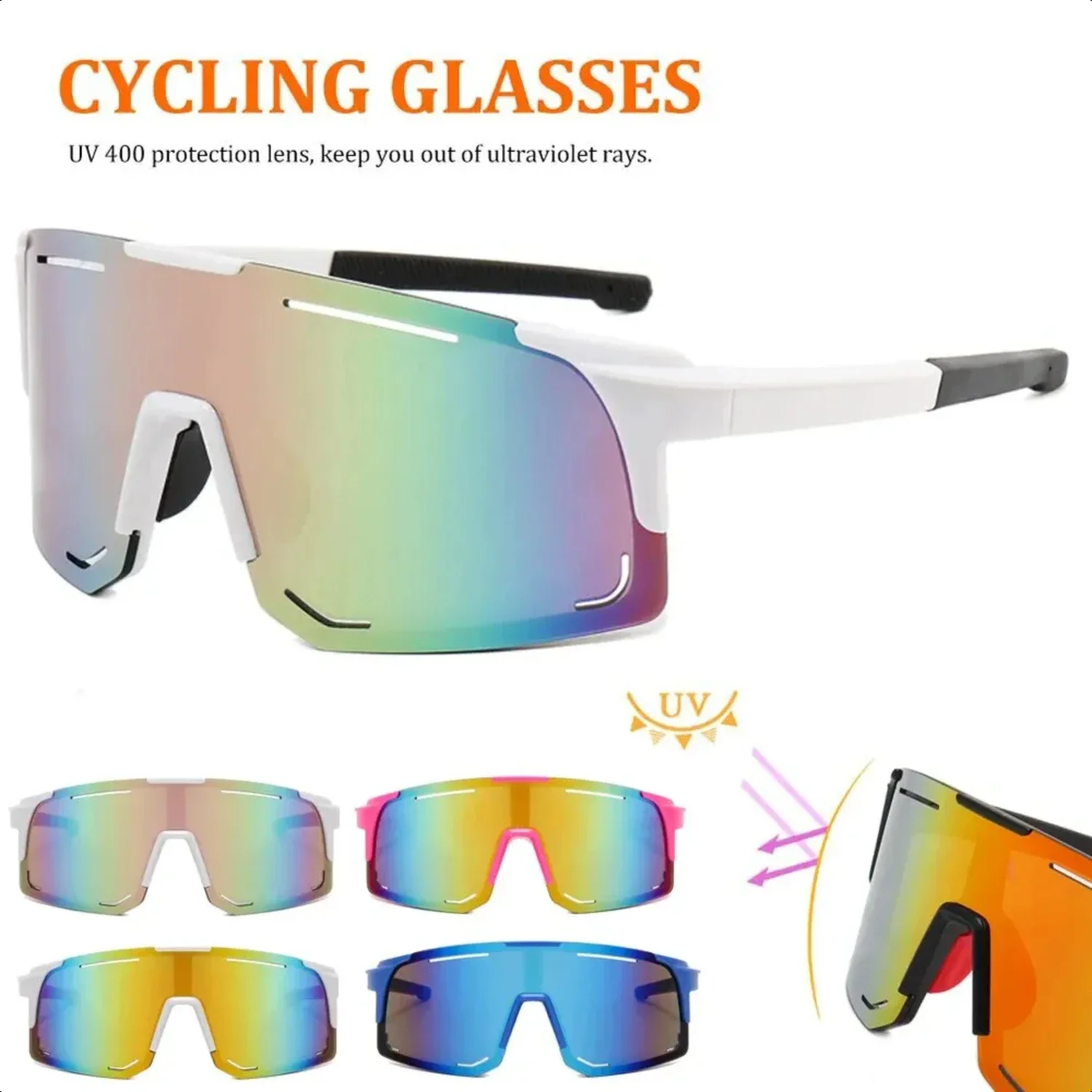 Lunettes de soleil de cyclisme polarisées pour hommes et femmes, lunettes de protection UV, verres polarisés coupe-vent, équitation sur route, lunettes de sport de vélo