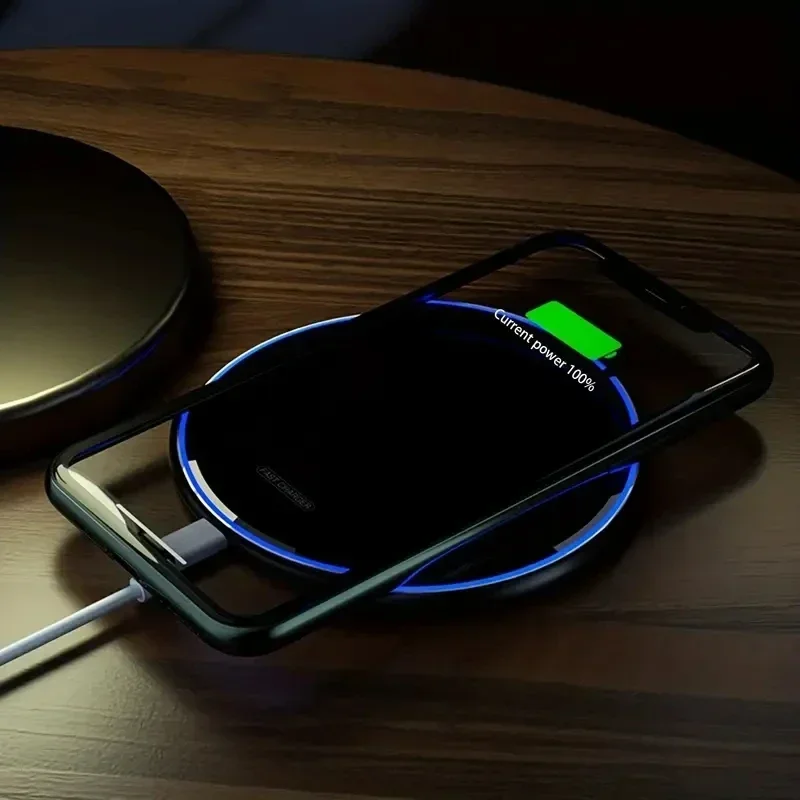 Wireless Charger Pad Stand Desktop Ultra-thin Mobile Phone Fast Charging Dock Station For iPhone 16 15 14 13 Samsung Note Xiaomi - view 2