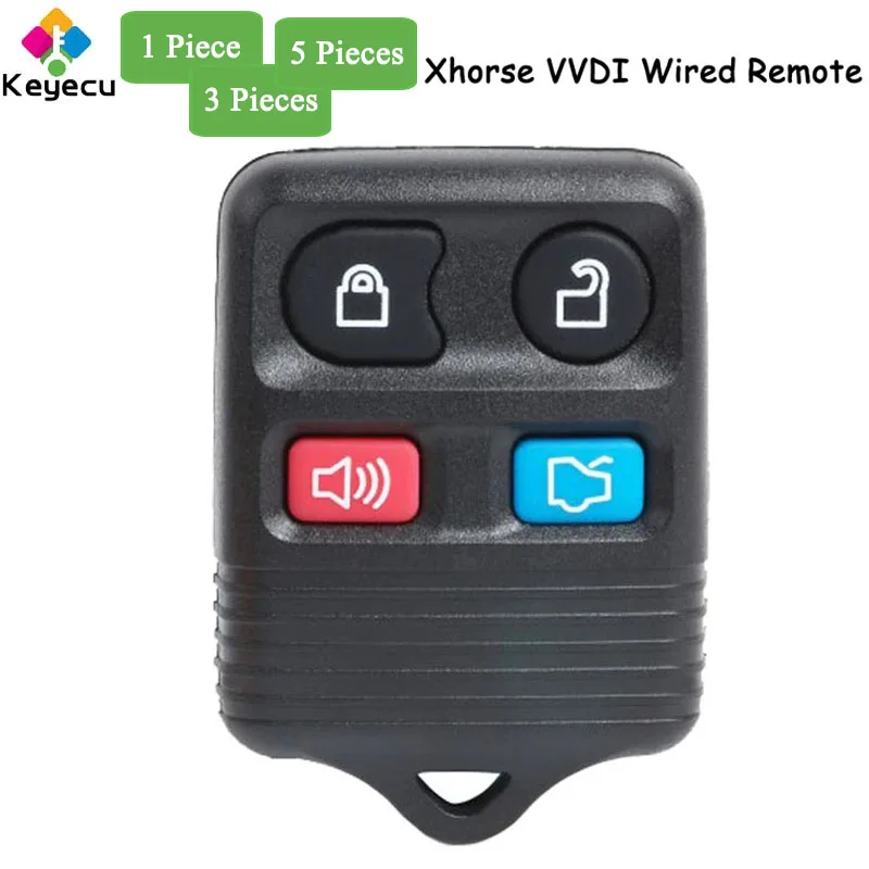 KEYECU Xhorse English Version for Ford Style 4 Buttons Universal Remote Control Car Key for VVDI Key Tool VVDI2