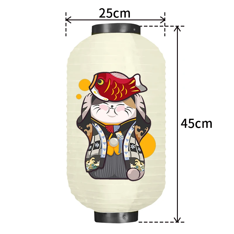 Japanese Maneki Neko Hanging Lantern Waterproof Lucky Cat Print Lantern Izakaya Sushi Ramen Restaurant Bar Decor Outdoor Indoor
