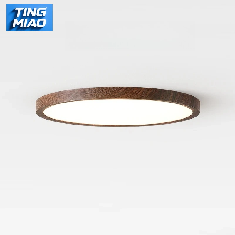 2026Modern Ceiling Light Circular Ultrathin Wood Grain Walnut Decorative Light Bedroom Dining Room Living Room Indoor Home Light
