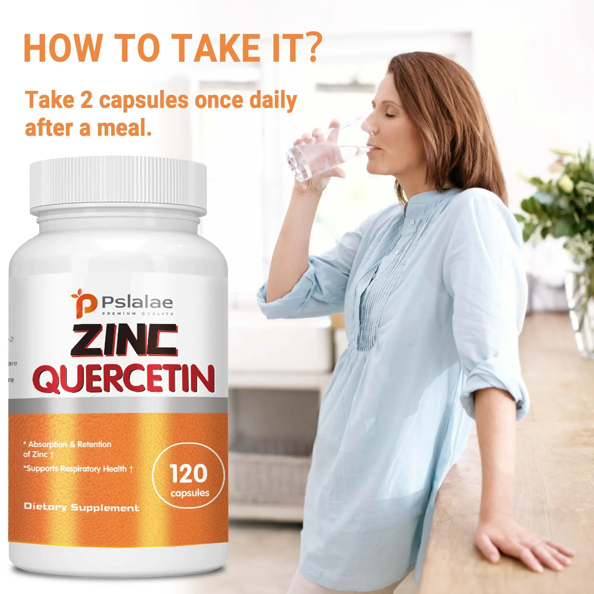 Zinc Quercetin - Antioxidant, Heart, Skin and Immune Support, Respiratory Health - 120 Capsules