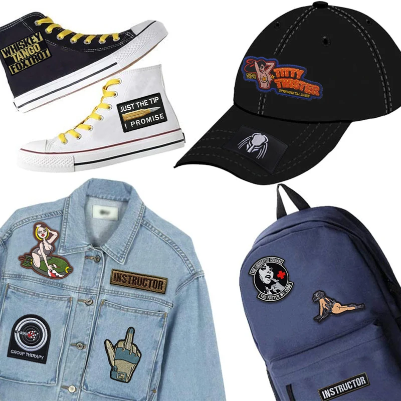 Patch taktyczne wลochy czarne ลผelazko na granatowe litery wojskowe na odzieลผ kurtki flagi szyฤ hafty Parches Bordados Mochila Para