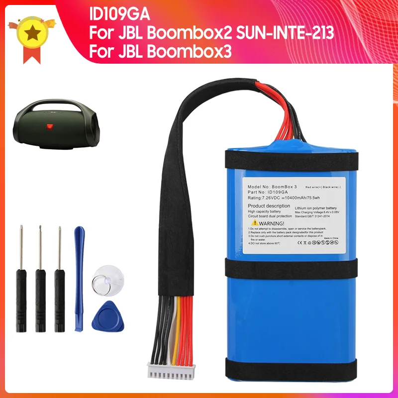 

Replacement Battery ID109GA For JBL Boombox2 Boombox3 SUN-INTE-213 10400mAh High Quality Speaker Batteries With Tool