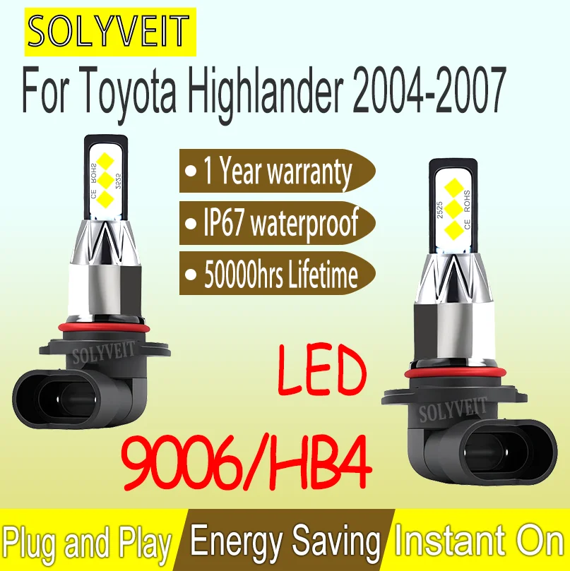 

Improve Driving Safety No Bright Spots Comfortable Vision Plug-and-Play LED Low Beam For Toyota Highlander 2004 2005 2006 2007