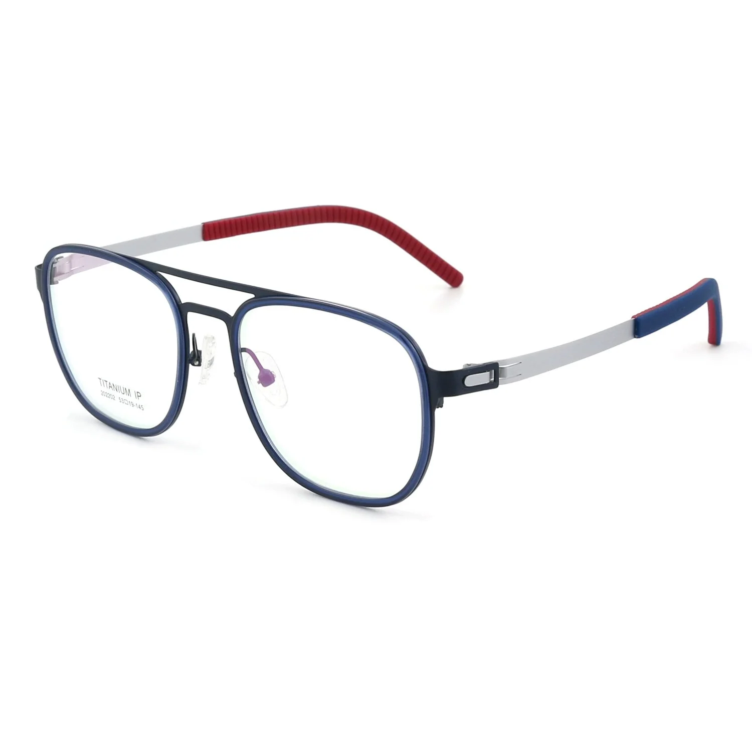 

Belight Optical Screwless Design Soft Non-skid Rubber End Tip Pilot Shape Men Titanium Alloy Eyeglasses Spectacle Frame