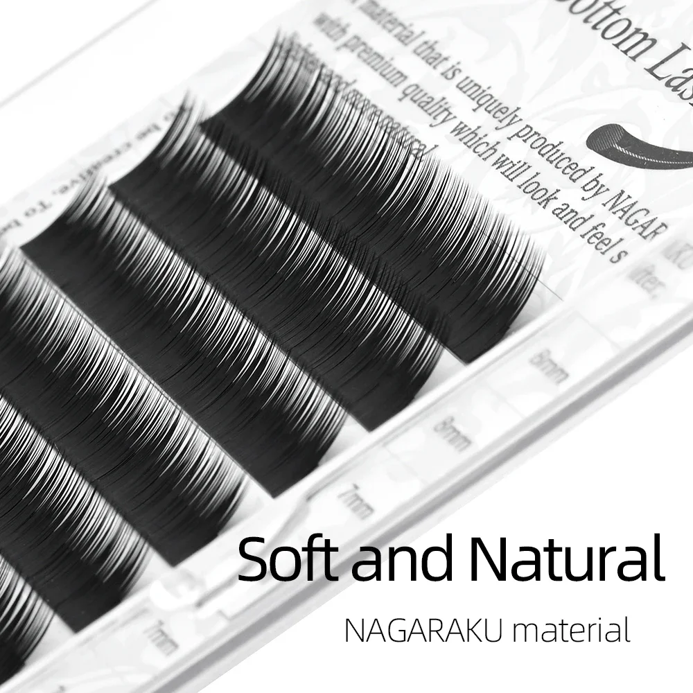 NAGARAKU Bottom Eyelashes Matte Black 0.10 J Curl 5mm 6mm 7mm 8mm Mix Eyelash Extension Underlash Makeup Tools