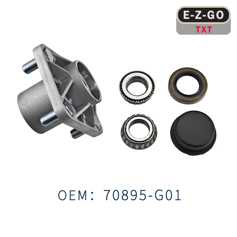 Wheel Hub Assembly with Races Bearing and Dust Caps 70895-G01 70895G01 Compatible with EZGO Gas Electric Golf Cart TXT 2001-2013