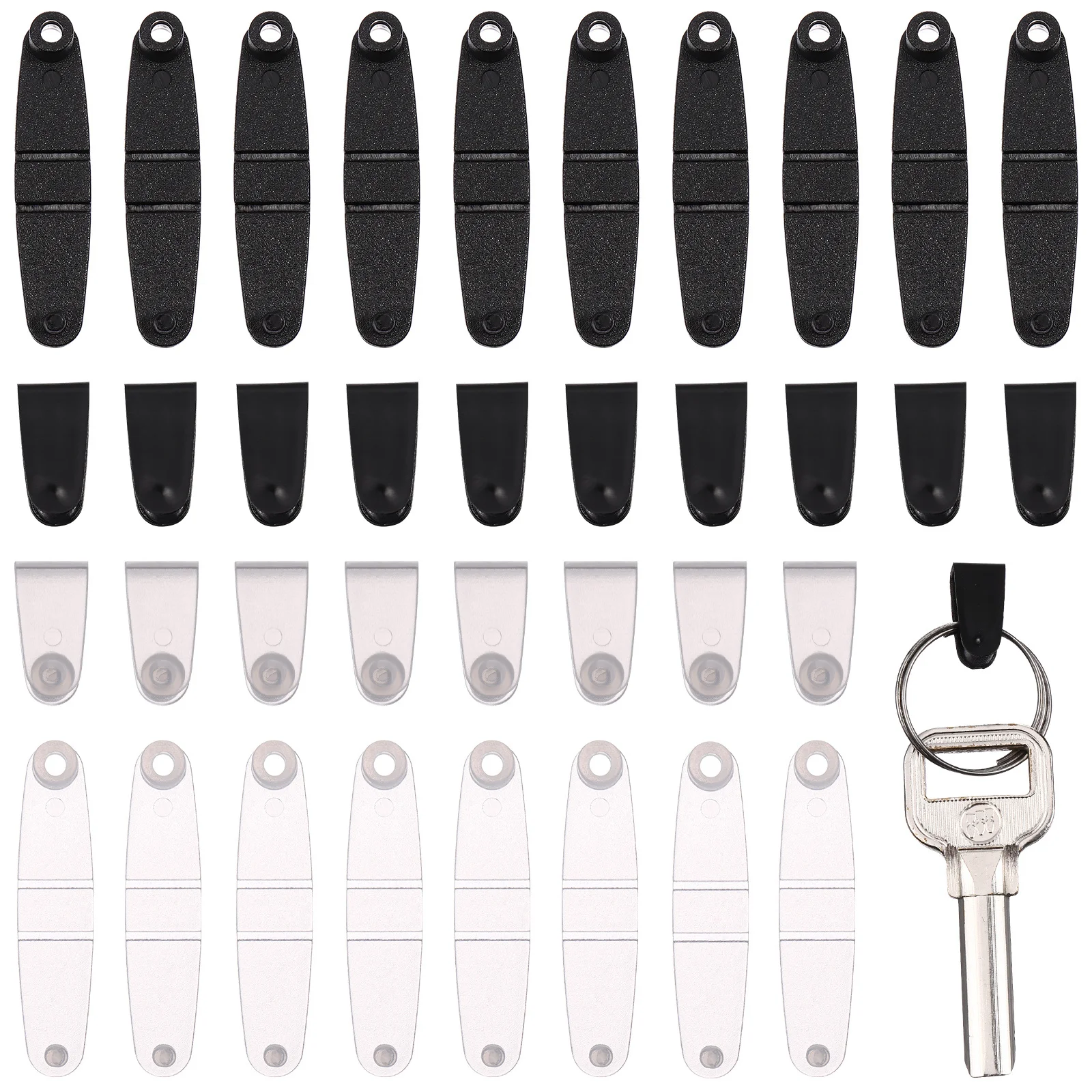 

100Pcs Plastic Keychain Connectors Foldable Clips Clear Snap Jump Rings for Keys Id Badge Holder Strap Bulk Keychain Clips