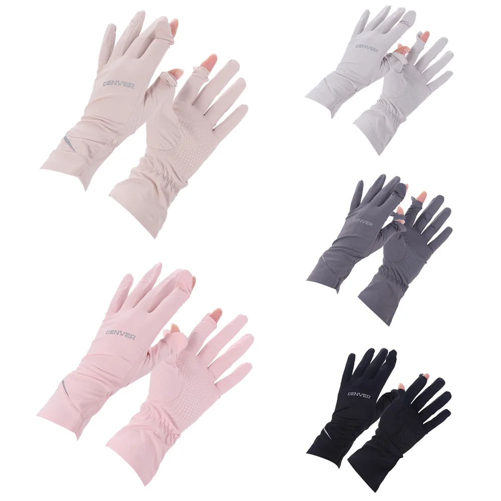 

Ice Silk Long Sunscreen Gloves Elastic Touch Screen Touch Screen Ice Silk Gloves Comfortable Exposed Finger