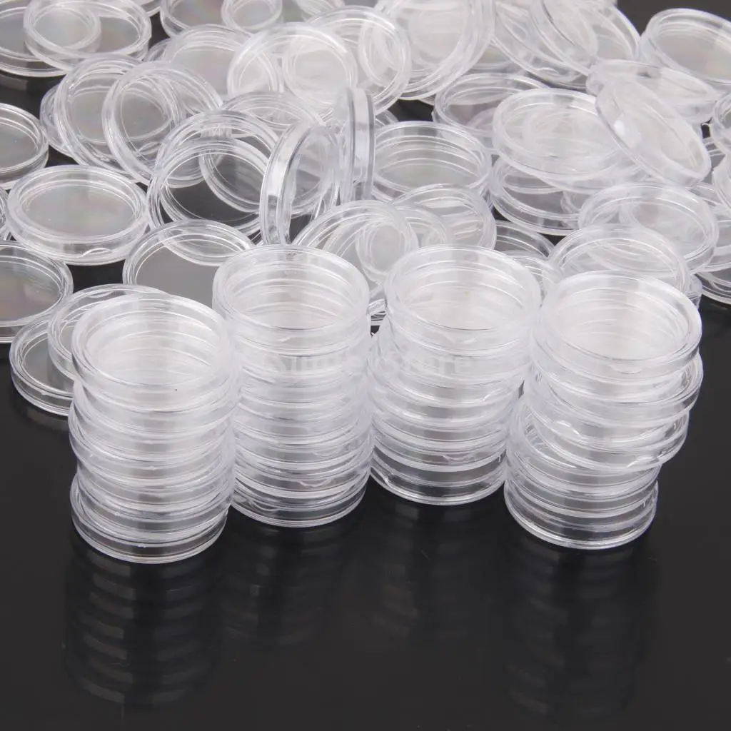 100pcs Capsules Storage Boxes Containers Case Protector 19-40mm