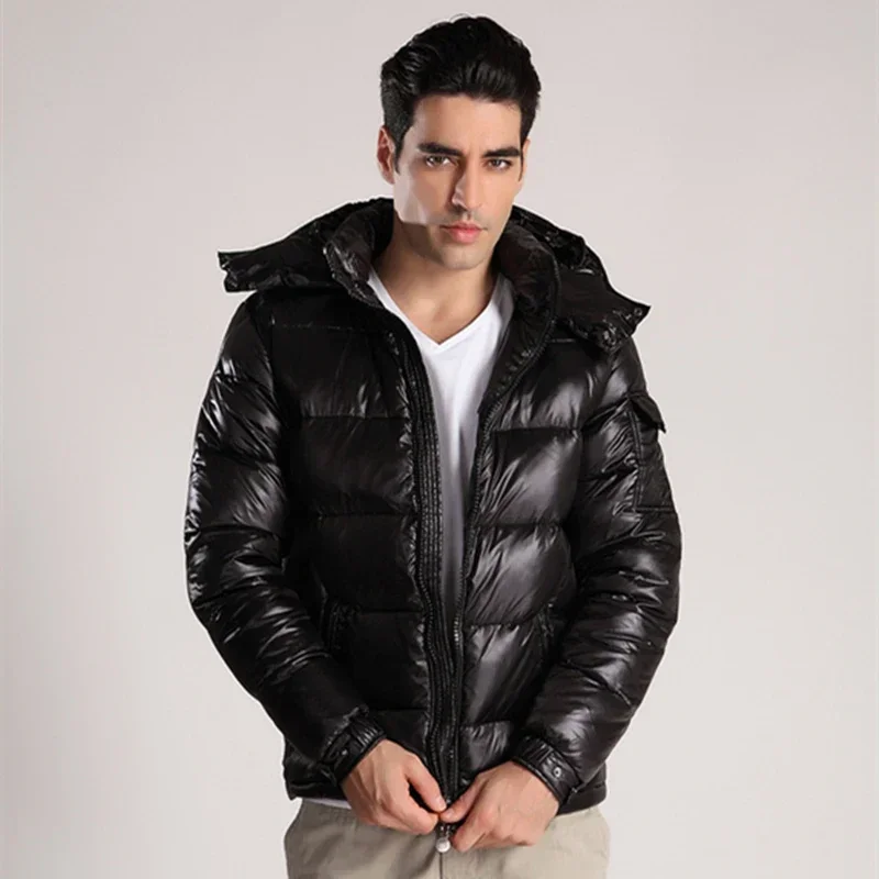 The King Of Down Jackets Men Hooded Winter Down Jacket With NFC Detachable Hat White Goose Down Filling Warm Casual Coat