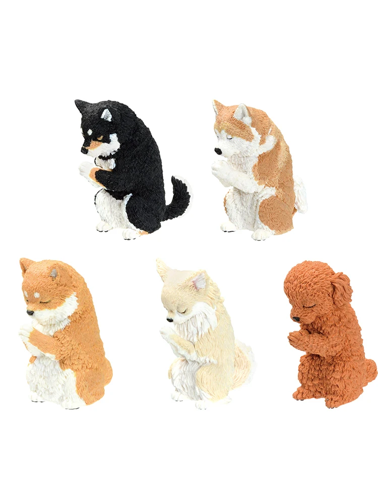 Jouets de prière pour les animaux en forme d'arc, temps de toilette, Gashapon, chien Akita, Shiba Inu, Chihuahua, mignon, modèle créatif d'ornement