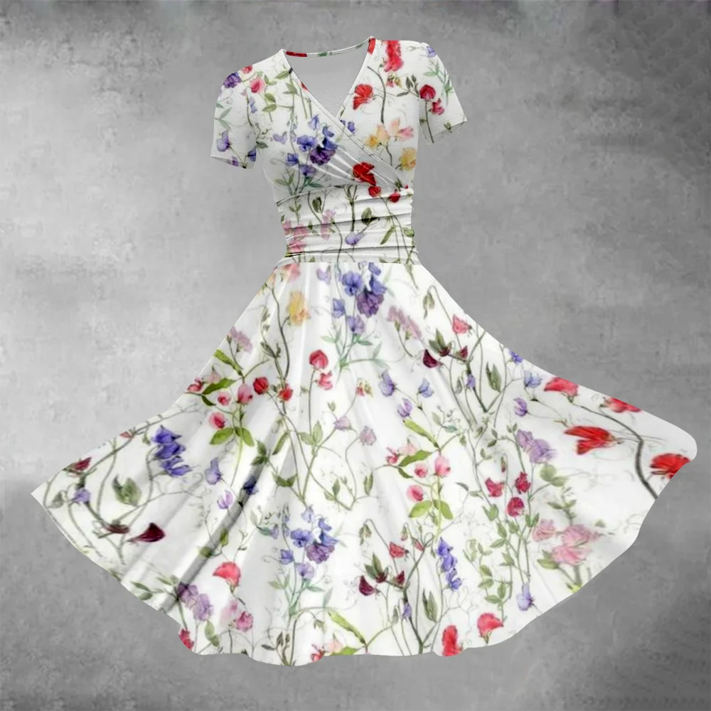 Zomerjurk Stijlvolle Bloemenavondjurken Vrouwen Maxi Jurken 2024 Grote Swing Party Jurk Meisje Elegant Gewaad Kleding Vestido