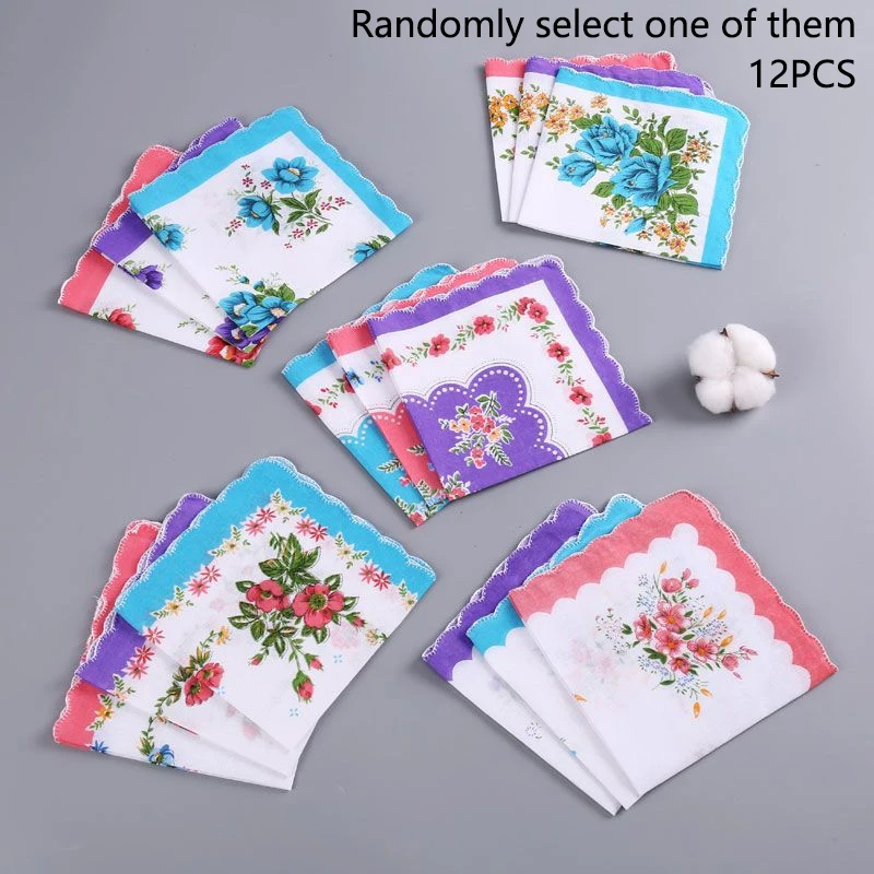 

12 упаковок женских платков из чистого хлопка с принтом, платки из чистого хлопка, свадебные сувениры для невесты, брюки с карманами на молнии Sca