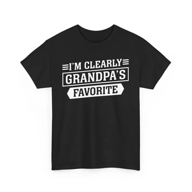 Funny Grandpa T Shirt I'm Clearly Grandpa's Favorite for Grandfather