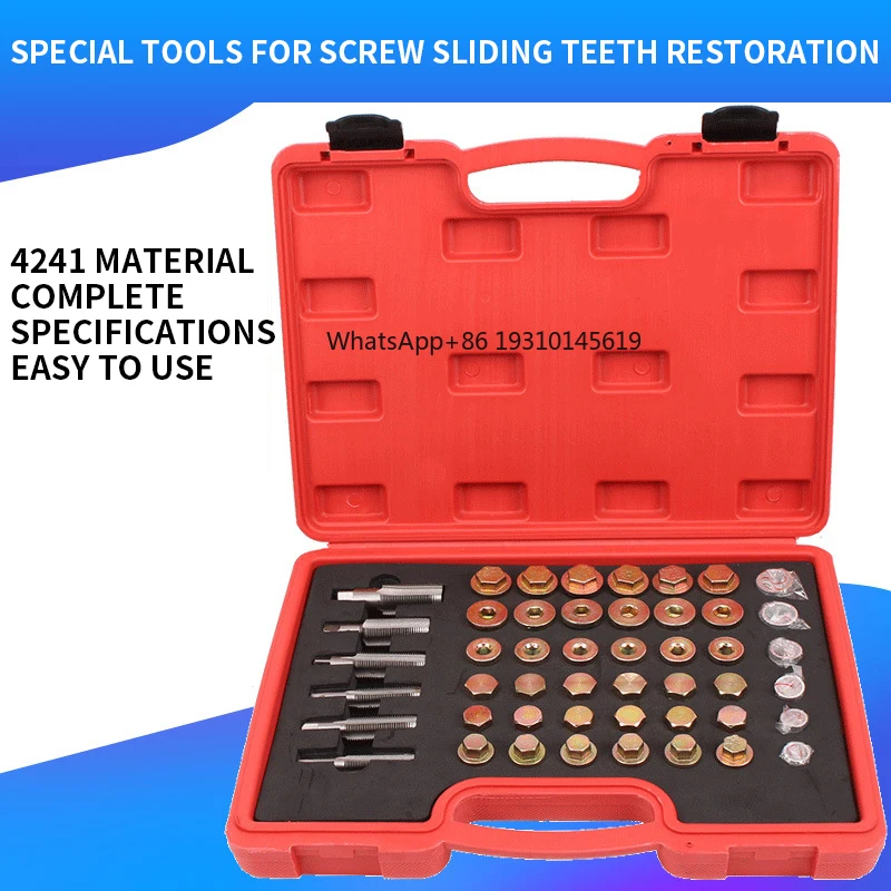 

124PCS Special Tool Set for Oil Sump Sliding Thread Repair, Oil Pan Thread Restoring Tool Kit