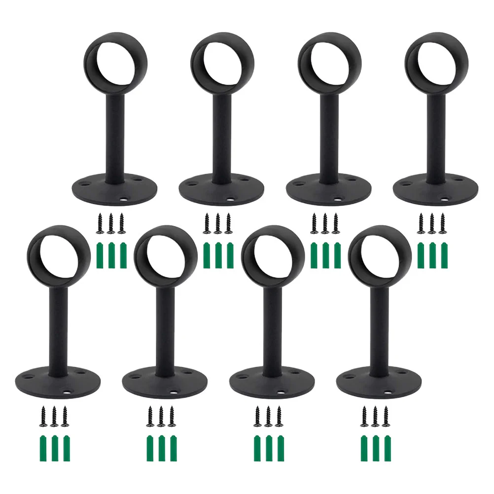 

8Pcs Curtain Rod Brackets Curtain Rail Brackets Curtain Pole Bracket Curtain Pole Holder Ceiling Curtain Rod Bracket