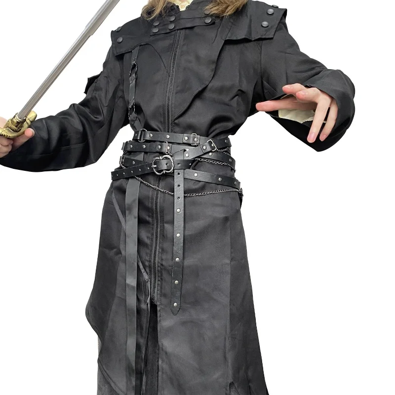 Corrente viking retrô COSPLAY Prop acessório de desempenho cinto de rebite