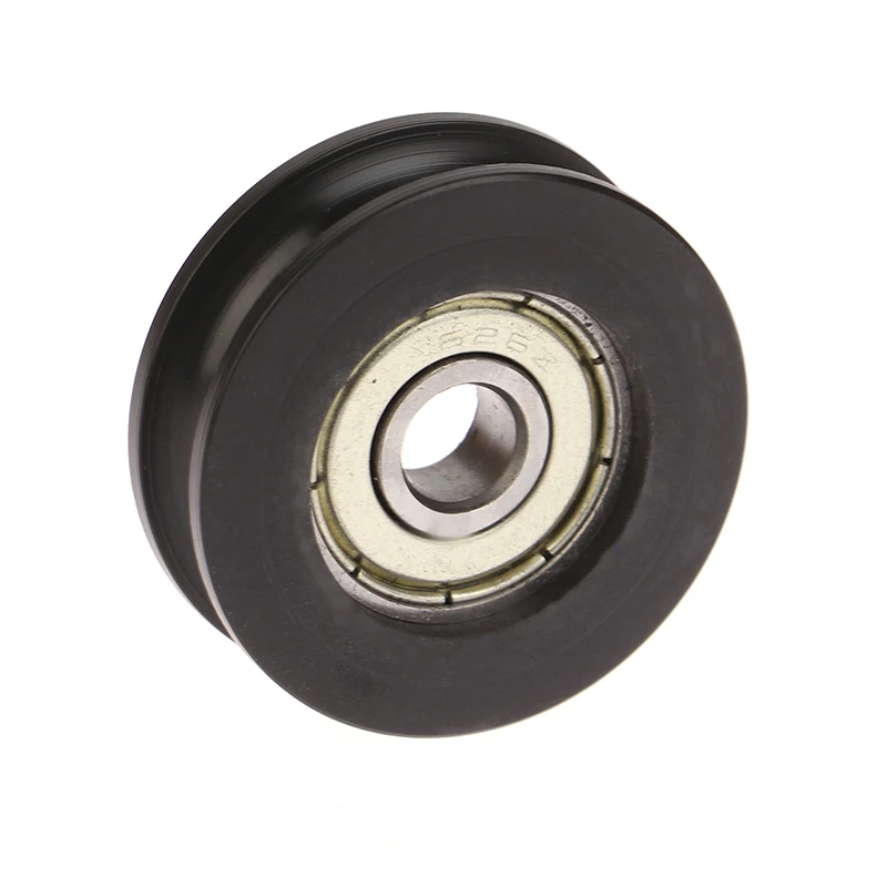 6*30*10mm shift door pulley, concave wheel U groove, wire rope over line wheel, rubber wrapped plastic nylon bearing roller