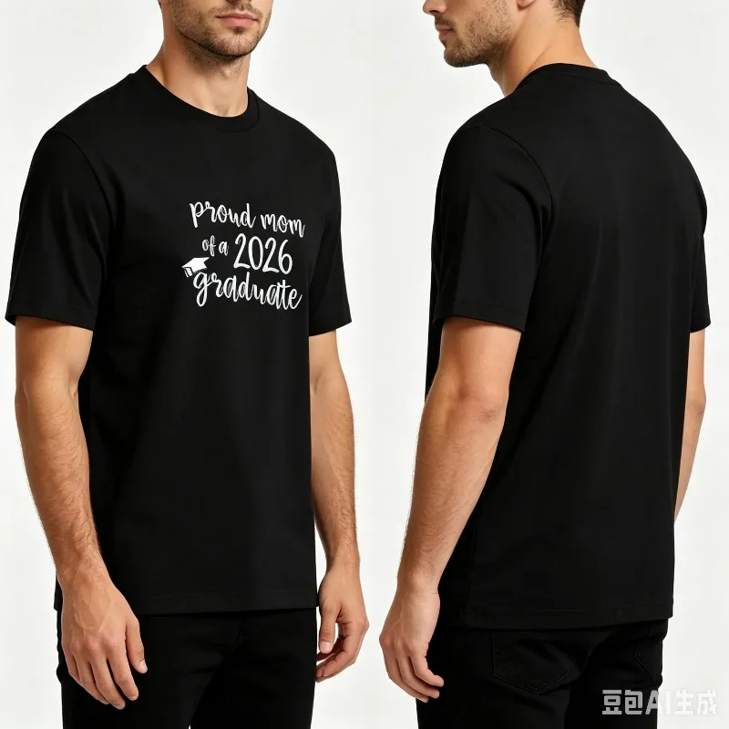 Proud Mom 2026 Graduation Matching Family Grad t-shirt woman man Casual  printed t shirts Adult O-neck summer outdoors tee
