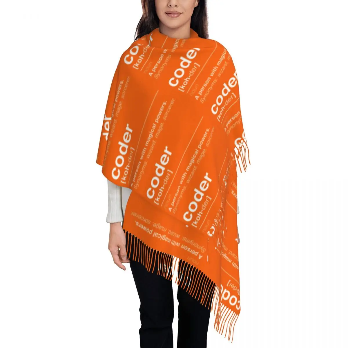 

Coder Definition Scarf Tassel Scarves Women Soft Warm Shawls and Wraps Large Fall Winter Shawl Wrap