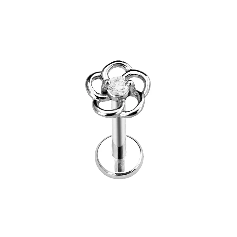 Titanium Flower Heart Star Drop Threadless Piercing