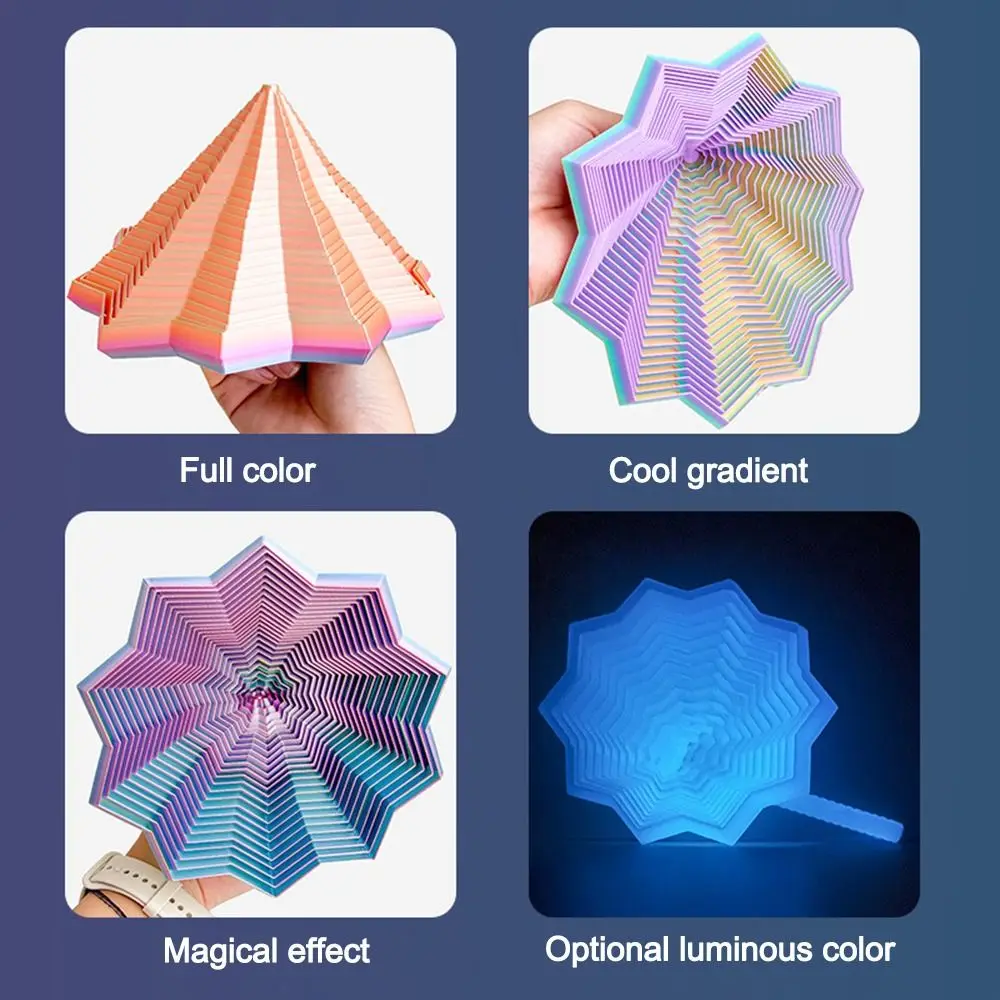ของเล่นบีบคลายเครียด PLA Expanded Sensory Fidget Star พิมพ์ 3 มิติ พร้อมหูจับ ของเล่นบีบคลายเครียดแบบหมุนวน บรรเทาความเครียดบนโต๊ะทำงาน
