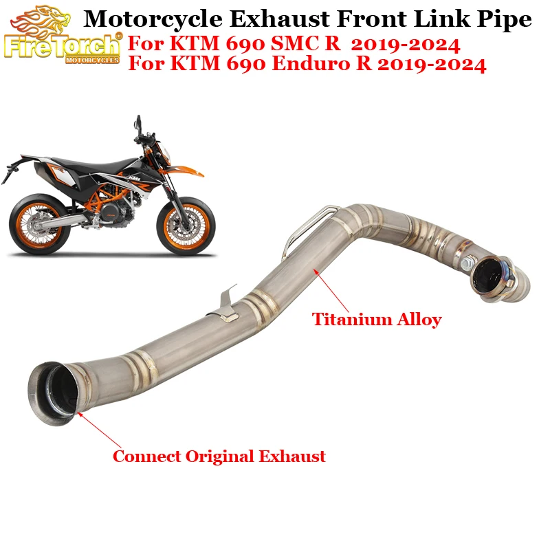 

For KTM 690 SMC Enduro R KTM690 2019 - 2024 Motorcycle Exhaust System Escape Titanium Front Link Pipe Connect Original Muffler