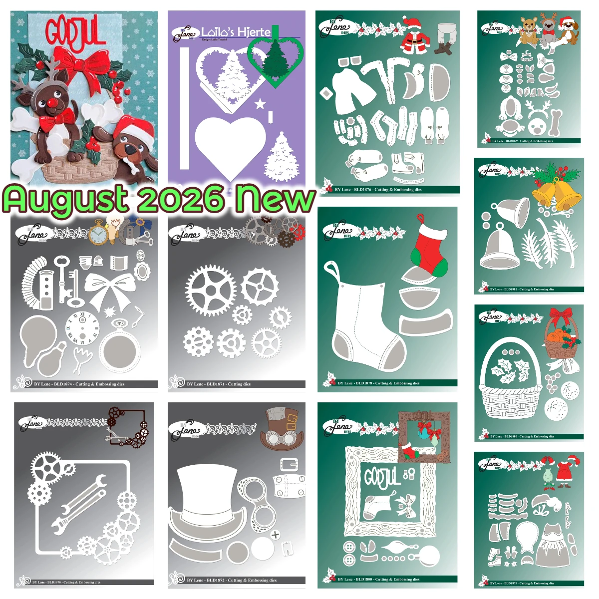 August 2026 Neue Weihnachtsglocke Weihnachtskorb Weihnachtshunde Metallstanzformen für DIY Scrapbook Grußkarten Handgemachte Fotos