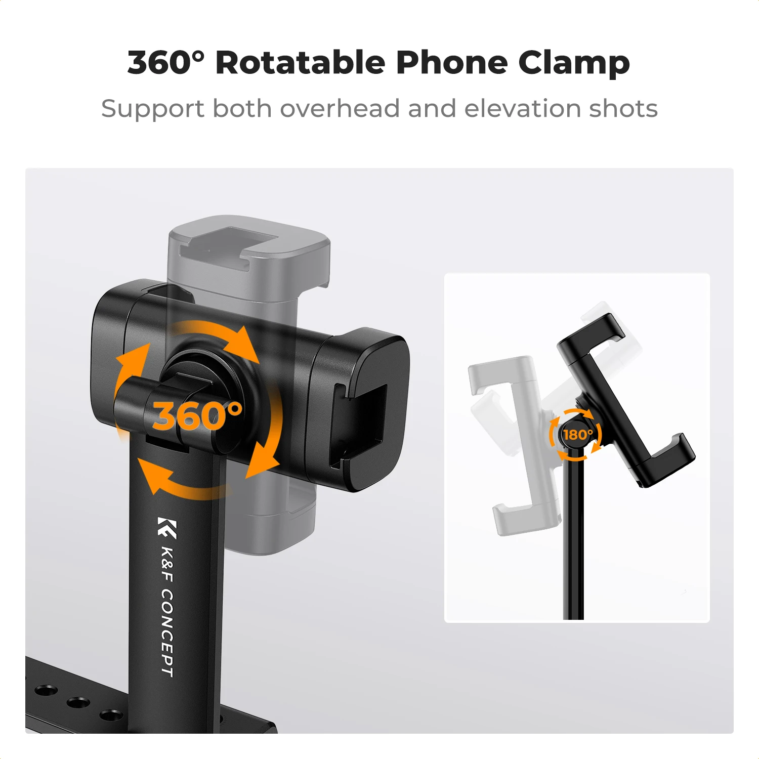 K&F Concept DJI 오즈모 포켓 3 크리에이터 콤보 액세서리용 폰 홀더 마운트, 각도 조절 가능 휴대폰 클립