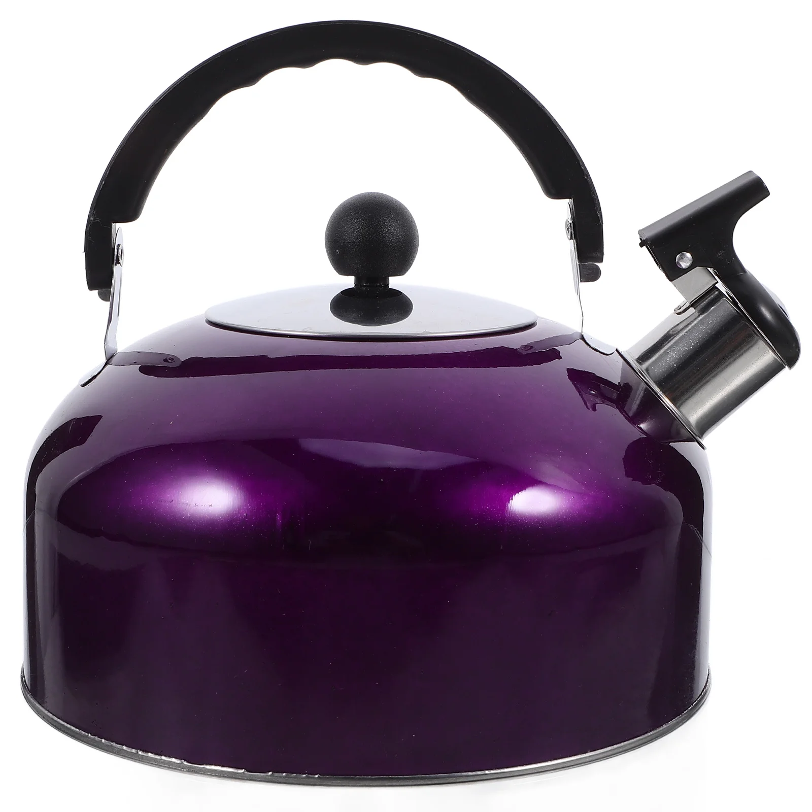 

Camping Coffee Pot Stainless Steel Whistling Kettle Hot Water Sounding for Home Spherical Purple Kitchen