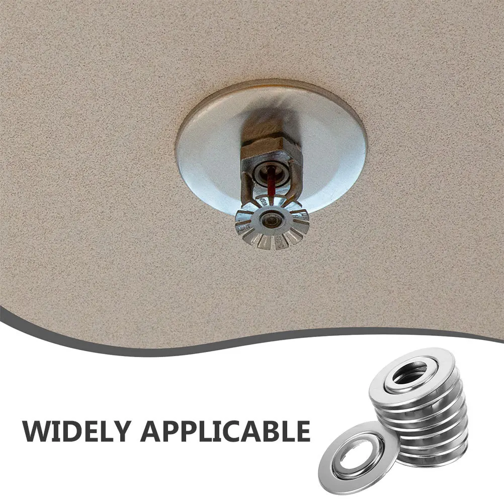 20 قطعة غطاء الرش الحريق لوحات شعار دائري استبدال واقية جدار فولاذي مقاوم للصدأ شفة غطاء الأنابيب رأس الرش #1