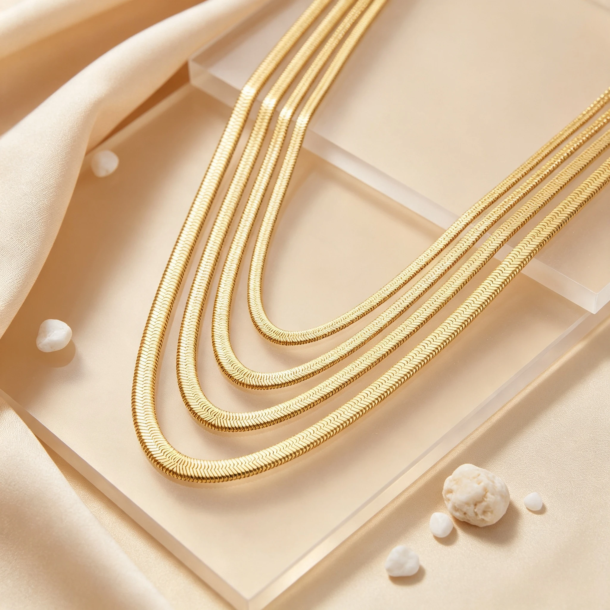 Pure Gold real gold Women's Blade Chain Clavicle Chain Flat Snake Bone Chain Necklace Giving gifts for friends