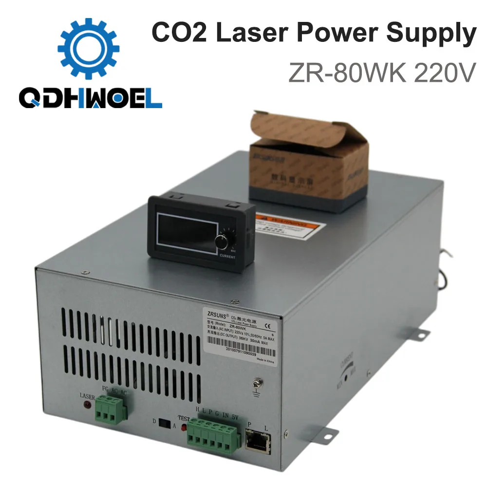 ZR 80WK Laser Power Supply for 80WK Co2 Glass Laser Tube Engraving and Cutting Machine 2Years Warranty.
