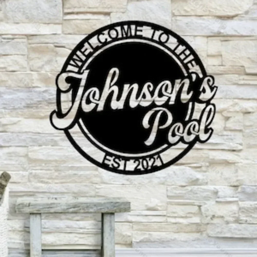 Personalized Backyard Pool Metal Sign, An Exquisite Outdoor Decoration.Decorative Ornament for Home,Adding Style By The Poolside