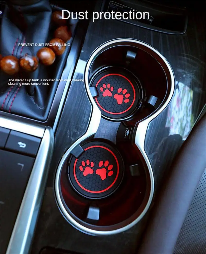 4/2pc rutsch feste Auto Wasser becher Pad Cat Paw Footprint Gummi matte für Flaschen halter Untersetzer Auto Interieur Anti-Rutsch-Getränke halter