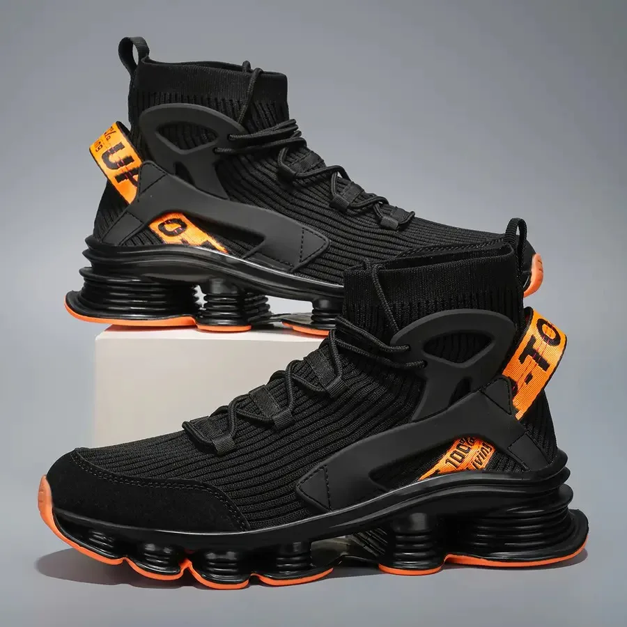 

[Men's High-Top Sneakers] Men's High-Top Casual Sneakers with Thickened Cushioning Sole Suitable for Running Fitness and Other