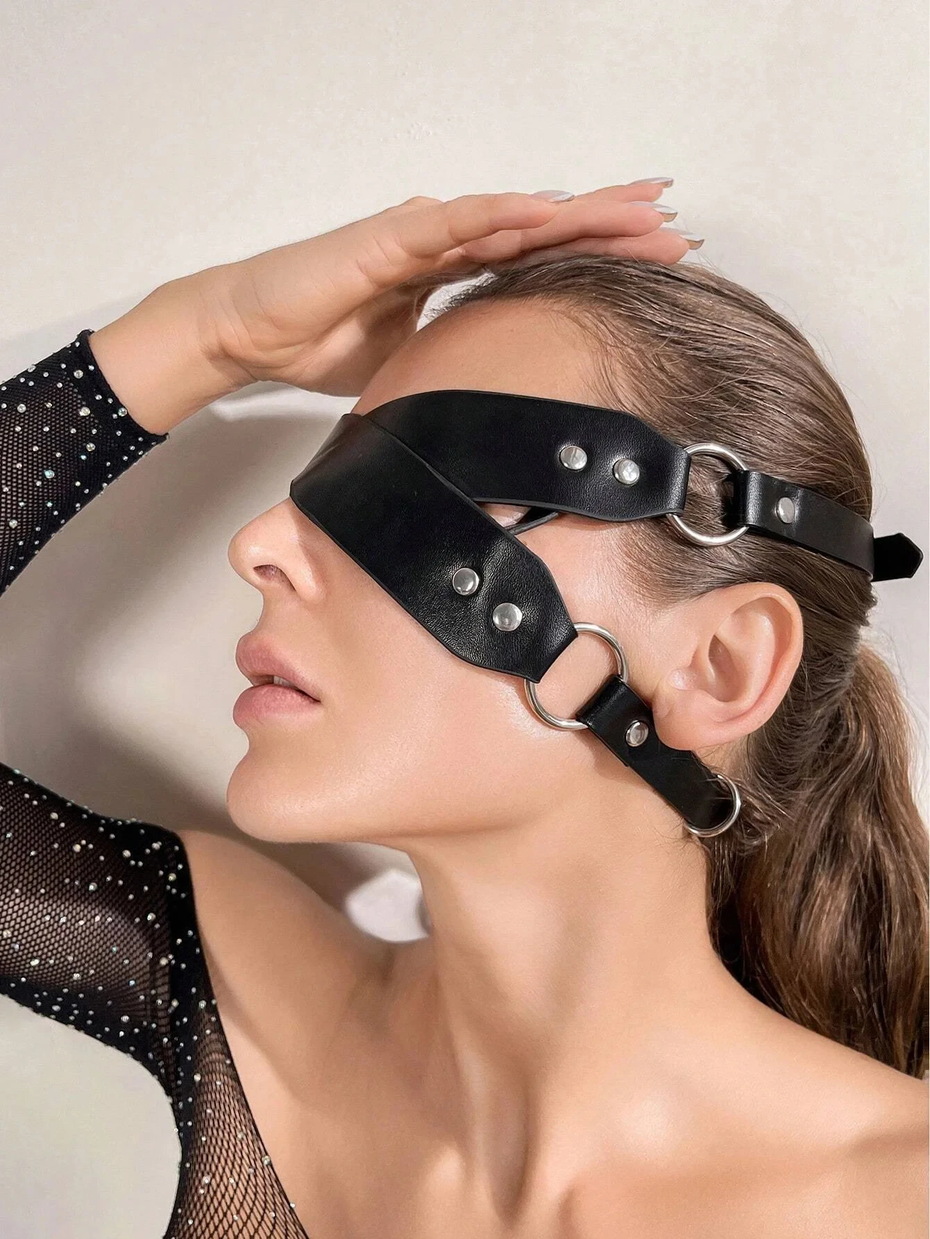 Verstelbare Vrouwen Sexy Masker PU Leer Goth Harnas Eye Blinddoek Halloween Maskerade Cosplay Accessoires 2025