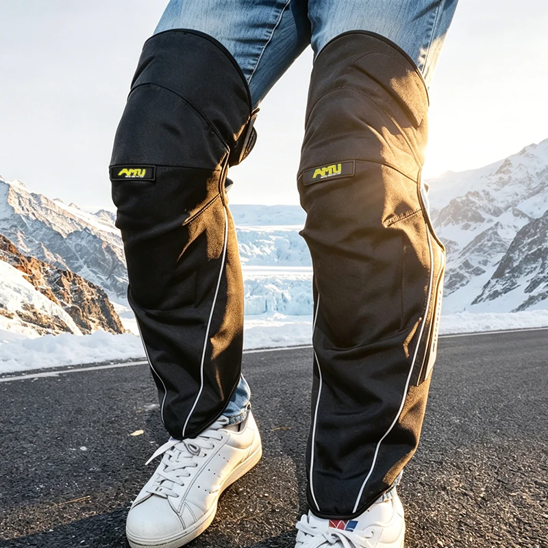 AMU PR01 Winter-Spring Warmth-Resistant Anti-Slip Knee Guard - Built-in PU Padding - Outer Side Reflective Strip Design
