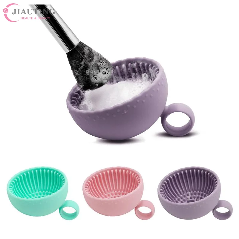 1Pcs Premium Silicone Scrubber & Non-slip Bowl Quick Clean Makeup Brush Cleaning Bowl Effortless Deep Cleaning For All Facial