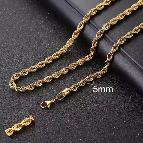 Vnox Cuban Chain Necklace for Men Women,Basic Punk Stainless Steel Curb Link Chain Chokers,Vintage Gold Color Solid Metal Collar - Image 18