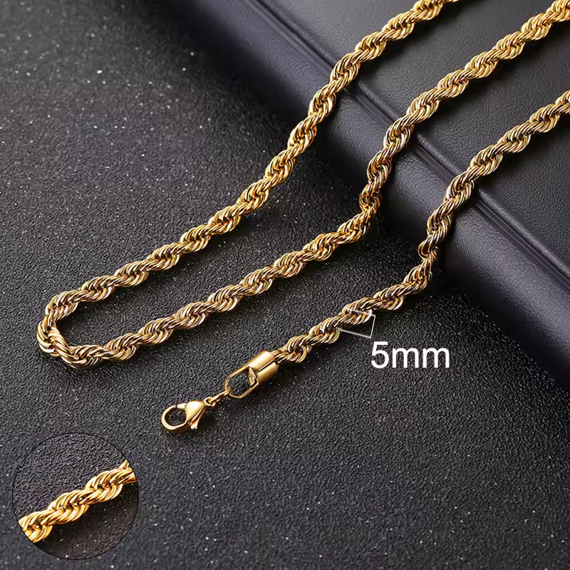 Vnox Cuban Chain Necklace for Men Women,Basic Punk Stainless Steel Curb Link Chain Chokers,Vintage Gold Color Solid Metal Collar - Image 18