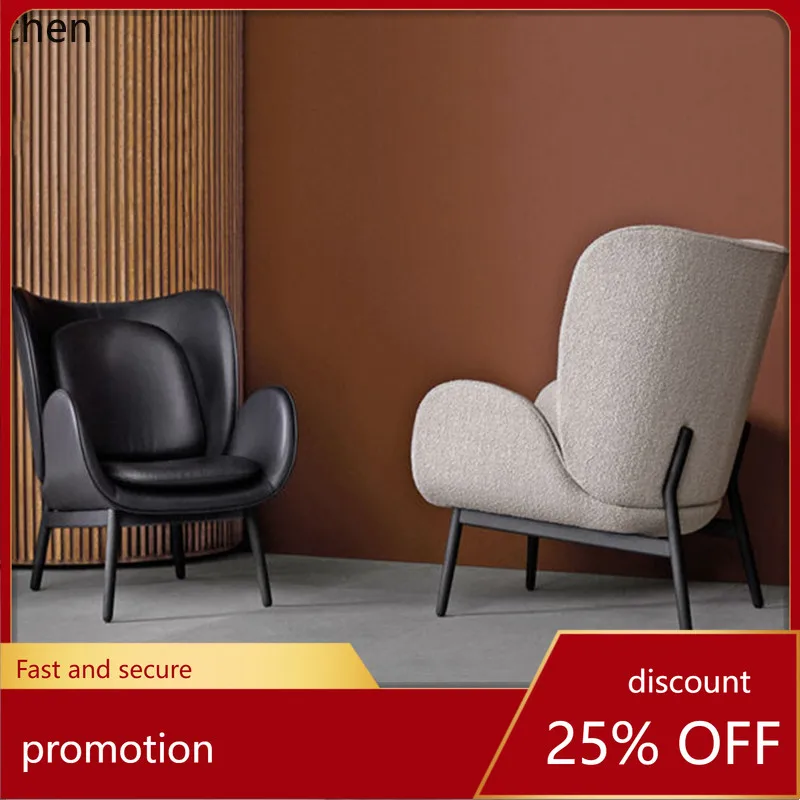 

CZ Solid Wood Sofa Chair Model Room Creative Armchair Living Room Balcony Leisure Chair